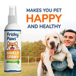 Buy Frisky Paws Neem Shield Ticks & Fleas Spray | Treatment and Repellent Spray for Dogs, Puppies, Cats of All Breeds with Neem & Aloe Vera - 200ml - Purplle