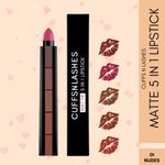 Buy Cuffs N Lashes Penta 5 In 1 Matte Lipstick, Nude 01 - Purplle
