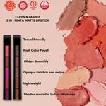 Buy Cuffs N Lashes Penta 5 In 1 Matte Lipstick, Nude 01 - Purplle