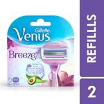 Buy Gillette Venus Breeze Razor Blades for Women - Pack of 2 - Purplle