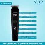 Buy VEGA Men 11-in-1 Ultra Multi-Grooming Set with IPX 6 Showerproof Beard/Hair Trimmer, Nose Trimmer & Body Groomer And Shaver, (VHTH-20) - Purplle