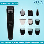 Buy VEGA Men 9-in-1 Multi-Grooming Set with Beard/Hair Trimmer, Nose Trimmer & Body Groomer And Shaver, (VHTH-21) - Purplle