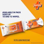 Buy Savlon Germ Protection Wipes, Pack of 10, Protection from 99.99% Germs, Skin Friendly pH, For Hands, Body, Surface - Purplle