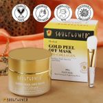 Buy Soulflower Herbal Gold Peel Off Mask with Bio Collagen and Vitamin C, Dissolve Dull Surface Cells & Minimize Wrinkles For Instant Glow, 100 gm - Purplle