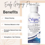 Buy Vigini Early Anti Premature Grey Delay Greying Hair Care Oil Control Fall Loss Thinning Rough Dry Itchy Scalp for Nourishment Amla,Onion Seed Oil, Flaxeed Oil, Currry Leaves,Sage Oil 100 ml - Purplle