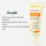 Buy NutriGlow Set of 2 De Tan Scrub/ Instant Tan Removal/ Skin Lightening/ Milk Protein & Mulethi, 65 gm each - Purplle