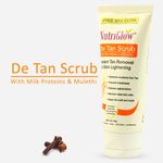 Buy NutriGlow Set of 2 De Tan Scrub/ Instant Tan Removal/ Skin Lightening/ Milk Protein & Mulethi, 65 gm each - Purplle