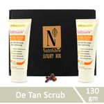 Buy NutriGlow Set of 2 De Tan Scrub/ Instant Tan Removal/ Skin Lightening/ Milk Protein & Mulethi, 65 gm each - Purplle