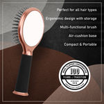 Buy WAHL WCHB6-424 3 in 1 Hair Brush with Mirror and Storage Handle | Detangles dry/medium wet hair | Black & Rose Gold | Air-cushion baseRounded tip - Purplle