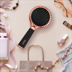 Buy WAHL WCHB6-424 3 in 1 Hair Brush with Mirror and Storage Handle | Detangles dry/medium wet hair | Black & Rose Gold | Air-cushion baseRounded tip - Purplle