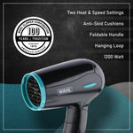 Buy Wahl WCHD4-1124 Travel Dry Hair Dryer | Compact & Foldable | 1200W | 2 Heat & Speed Settings | Global Voltage : 120-230V - Purplle