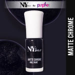 Buy NY Bae Matte Chrome Nail Paint - Black Satin 03 (3 ml) | Black | Chrome Effect | Matte Finish | Intense Pigmentation | Chip Resistant | Travel Friendly | Vegan | Cruelty Free - Purplle
