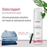 Buy Sirona Antibacterial Period Stain Remover with Mini Laundry Brush - 80 ml | No-Bleach Foaming Formula | Effective on Old and New Bloodstains | No Harsh Chemicals | Works on All Fabrics - Purplle