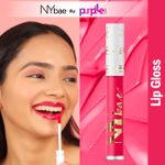Buy NY Bae Gloss Getter Lip Gloss | Lip & Cheek Tint | Lightweight Glossy Lipstick | Pink Lip Balm | Non-Sticky | Berry Rare 01 (2.8 ml) - Purplle
