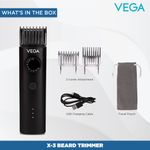 Buy VEGA Men X3 Beard Trimmer For Men With Quick Charge, 90 Mins Run-time, Waterproof, For Cord & Cordless Use And 40 Length Settings, (VHTH-24) - Purplle