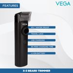 Buy VEGA Men X3 Beard Trimmer For Men With Quick Charge, 90 Mins Run-time, Waterproof, For Cord & Cordless Use And 40 Length Settings, (VHTH-24) - Purplle