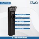 Buy VEGA Men X3 Beard Trimmer For Men With Quick Charge, 90 Mins Run-time, Waterproof, For Cord & Cordless Use And 40 Length Settings, (VHTH-24) - Purplle