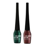 Buy ONE on ONE Waterproof Eyeliner, Set of 2 (Green and Brown) - Purplle