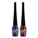 Buy ONE on ONE Waterproof Eyeliner, Set of 2 (Purple and Brown) - Purplle