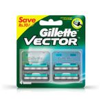 Buy Gillette Vector plus Manual Shaving Razor Blades (Cartridge) 4s pack - Purplle