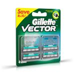 Buy Gillette Vector plus Manual Shaving Razor Blades (Cartridge) 4s pack - Purplle