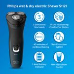 Buy Philips S1121/45 Cordless Electric Shaver, 3D Pivot & Flex Heads, Up to 40 Min of Shaving - Purplle