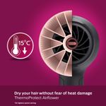 Buy Philips BHD356/10 Hair Dryer 2100 Watts Thermoprotect AirFlower Advanced Ionic Care 6 Heat & Speed Settings-Black - Purplle