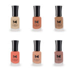 Buy Moraze Nude Nail Polish Pack of 6-Rose,Cocoa,Ivory,Almond,Tootsie and Purple Nude-48 ML (8ML Each) - Purplle