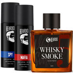 Buy Beardo Whisky Smoke Eau de Parfum (EDP 100 ml) and Mafia + Spy Body Spray Perfume 100 ml pack of 3 - Purplle