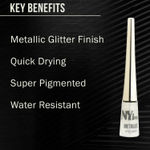 Buy NY Bae Metallic Eyeliner - Silver Soiree 01 (4.5 ml) | Metallic Glitter Finish | Super Pigmented | Quick Drying | Smudgeproof | Water Resistant - Purplle