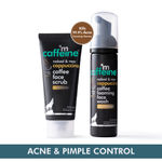 Buy mCaffeine Acne and Pimples Controlling Face Wash & Face Scrub Combo | Cappuccino Coffee Facial Kit Pack of 2 (150ml) | Kills 99.9% Acne Causing Germs 150 ml - Purplle