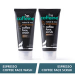 Buy mCaffeine Exfoliating Face Wash & Face Scrub Combo | Espresso Coffee Facial Kit Pack of 2 (150ml) | Energizes Skin and Removes Blackheads and Whiteheads 150 ml - Purplle