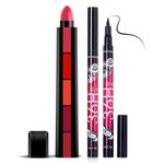 Buy Me-On Pack of Fab 5In1 RETRO Matte Multicolor Lipstick and 36H Liquid Eyeliner Pen - Purplle