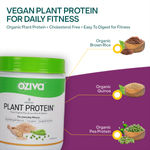 Buy OZiva Organic Plant Protein (30g Vegan Protein - Pea protein Isolate, Brown Rice Protein & Quinoa, Soy free) for Everyday Fitness, Unflavored, 500 gm - Purplle