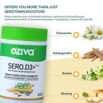 Buy OZiva Sero.D3+ (Serotonin boosters with Vitamin D3, Brahmi & Ginseng Extract) for Stress & Anxiety Relief, 60 Veg Capsules - Purplle