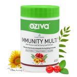 Buy OZiva Plant Based Immunity Multi with Multivitamins A, C, D3, E, Minerals Iron, Zinc, Guava Leaf & Curry Leaf extracts, to boost immunity, - Purplle