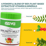 Buy OZiva Plant Based Immunity Multi with Multivitamins A, C, D3, E, Minerals Iron, Zinc, Guava Leaf & Curry Leaf extracts, to boost immunity, - Purplle