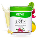Buy OZiva Plant Based Biotin 10000+ mcg (with Natural Sesbania Agati Extract, Bamboo Shoot, Amla, Pomegranate), For Stronger Hair & Healthier Skin, ( Biotin Lemon, 125g ) - Purplle