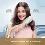 Buy Philips Advanced Heated Straightening Brush BHH880/50 Extra Large Brush Area Thermoprotect Technology Argan Oil Infusion (White) - Purplle