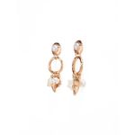 Buy Lilly & Sparkle Alloy Gold Toned Pearl Studded Multi Drop Charms Earrings For Women - Purplle