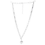Buy Lilly & Sparkle Silver Plated Oval Link Chain Sparkling Heart Shaped Necklace For Women - Purplle