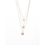 Buy Lilly & Sparkle Alloy Gold Toned 3 Layered Necklace With Circular Danglers For Women - Purplle
