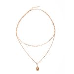 Buy Lilly & Sparkle Alloy Gold Toned 2 Layered Necklace With Desired Almond Shaped Pendant For Women - Purplle