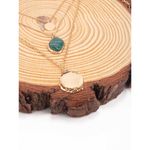 Buy Lilly & Sparkle Alloy Gold Toned 3 Layered Necklace With Circular Danglers And Emerald Fancy Pendant For Women - Purplle