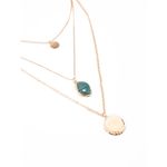 Buy Lilly & Sparkle Alloy Gold Toned 3 Layered Necklace With Circular Danglers And Emerald Fancy Pendant For Women - Purplle