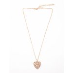 Buy Lilly & Sparkle Alloy Gold Toned Diamond Studded Heart Pendant Necklace For Women - Purplle