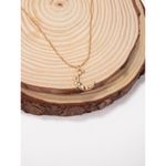 Buy Lilly & Sparkle Alloy Gold Toned Carved Crescent Moon Pendant Necklace With Small Ball Chain For Women - Purplle
