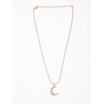 Buy Lilly & Sparkle Alloy Gold Toned Carved Crescent Moon Pendant Necklace With Small Ball Chain For Women - Purplle