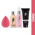 Buy NY Bae Beauty Blender Sponge + Liquid Foundation + Setting Spray Makeup Fixer + Primer Combo - 03 - Purplle