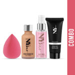 Buy NY Bae Beauty Blender Sponge + Liquid Foundation + Setting Spray Makeup Fixer + Primer Combo - 05 - Purplle